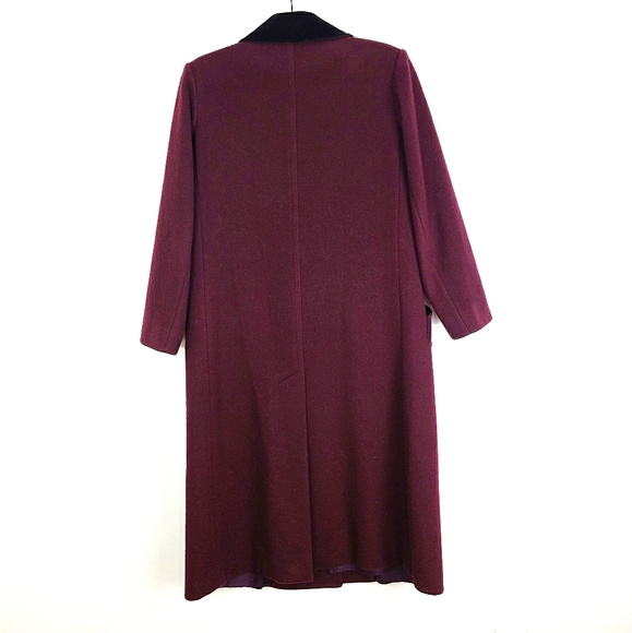 JONES of New York Wool Burgundy Long Coat - Picture 2 of 8